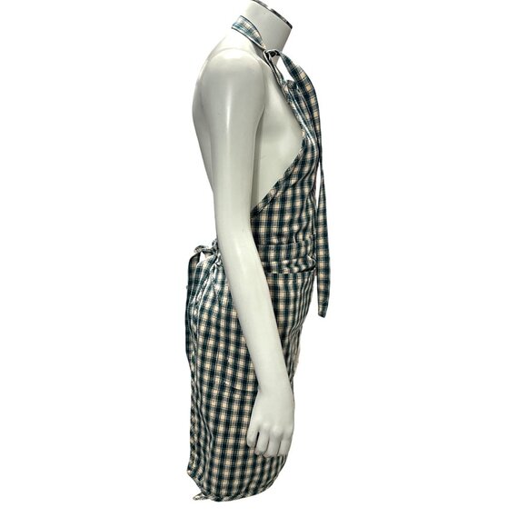 CCC Vintage Green Plaid Kitchen Apron With Moose Tree Appliqué One Size Fits Mos - Picture 4 of 8